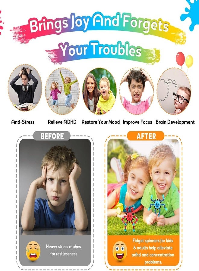 ASIOWELY Transformable Fidget Spinner Toys for Kids and Adults,3 PCS Sensory Toy for Boys Girls ADHD Stress Relief,Travel Fingertip Gyros Birthdays Valentines Day Gifts for Men Teens Stocking Stuffers - Image 4